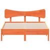 vidaXL Cadre de lit sans matelas cire marron 135x190cm bois pin massif