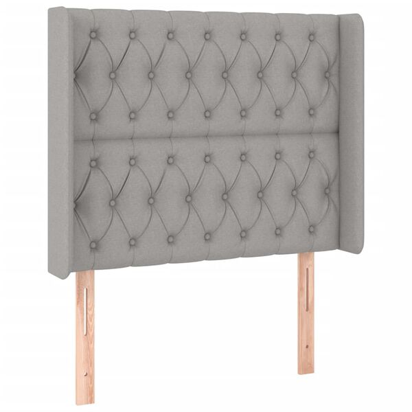 vidaXL T&ecirc;te de lit &agrave; LED Gris clair 93x16x118/128 cm Tissu