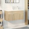 vidaXL Armoire lavabo de salle de bain et bassin intégré chêne sonoma