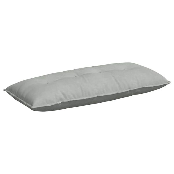vidaXL Coussin de Dos Gris clair 120 x 50 cm Tissu en velours c&ocirc;tel&eacute;