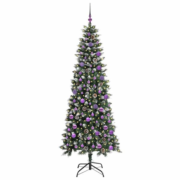 vidaXL Sapin de No&euml;l artificiel Vert 210 cm PVC, plastique et acier