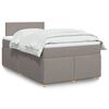 vidaXL Sommier &agrave; lattes de lit avec matelas Taupe 120x200 cm Tissu