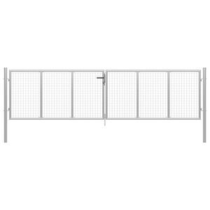 vidaXL Portail de jardin en acier galvanisé 400 x 100 cm argenté