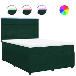 vidaXL Sommier &agrave; lattes de lit et matelas Vert fonc&eacute; 140x190cm Velours
