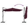 vidaXL Parasol Roma Rouge 286 x 285 x 270 cm Aluminium et polyester