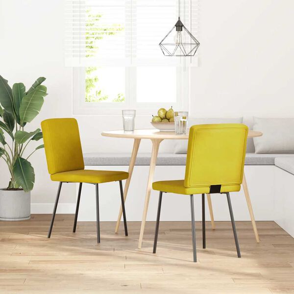 vidaXL Chaises à manger lot de 2 Jaune Velours
