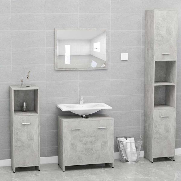 vidaXL Meubles de salle de bain Gris b&eacute;ton Bois d'ing&eacute;nierie