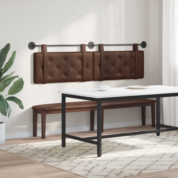 vidaXL T&ecirc;te de lit suspendue Marron 170 x 55 x 5 cm Simili cuir