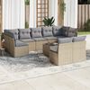vidaXL Salon de jardin avec coussins 10 pcs beige r&eacute;sine tress&eacute;e