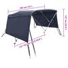 vidaXL Toit bimini à 3 arceaux parois latérales 183x(137-152)x137 cm