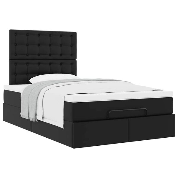 VidaXL Cadre de lit ottoman avec matelas noir 120x200 cm similicuir