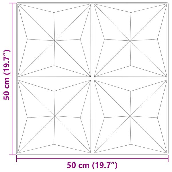 vidaXL Panneaux muraux 24 pcs B&eacute;ton Origami 50 x 50 cm Mousse XPS