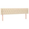 vidaXL T&ecirc;te de lit avec oreilles Cr&egrave;me 183x16x78/88 cm Tissu