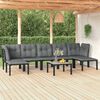 vidaXL Salon de jardin 8 pcs noir et gris résine tressée