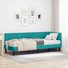 vidaXL Cadre de lit d'angle avec matelas 2 pcs Turquoise Velours