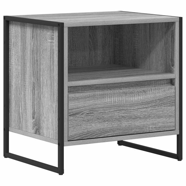 vidaXL Table de chevet Gris Sonoma 50 x 39,5 x 50 cm Bois d'ing&eacute;nierie