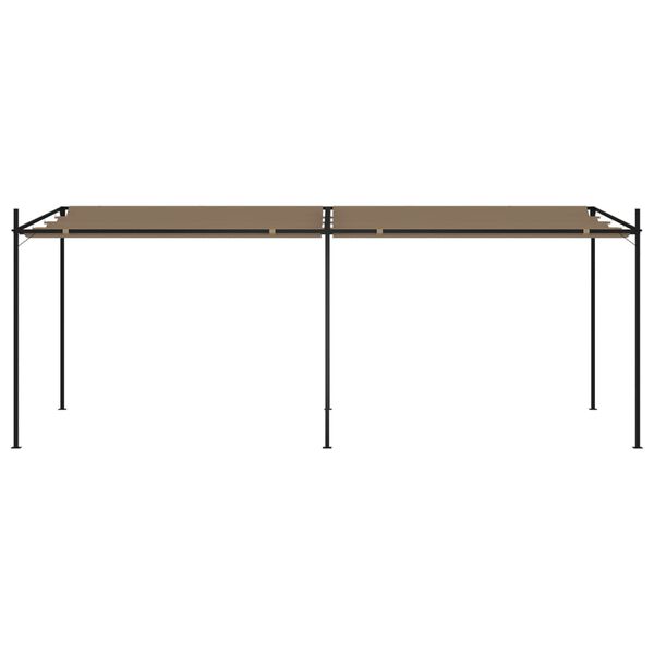 vidaXL Belvédère avec toit rétractable 600x300x233 cm Taupe