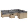 vidaXL Salon de jardin avec coussins 10 pcs beige r&eacute;sine tress&eacute;e