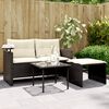 vidaXL Salon de jardin 3 pcs avec coussins noir r&eacute;sine tress&eacute;e