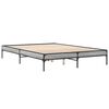 vidaXL Cadre de lit sans matelas sonoma gris 150x200 cm