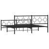 vidaXL Cadre de lit m&eacute;tal sans matelas avec pied de lit noir 183x213cm