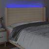 vidaXL Tête de lit à LED Crème 203x16x118/128 cm Tissu