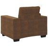 vidaXL Canap&eacute; 3 pcs Marron Tissu en lin m&eacute;lang&eacute;
