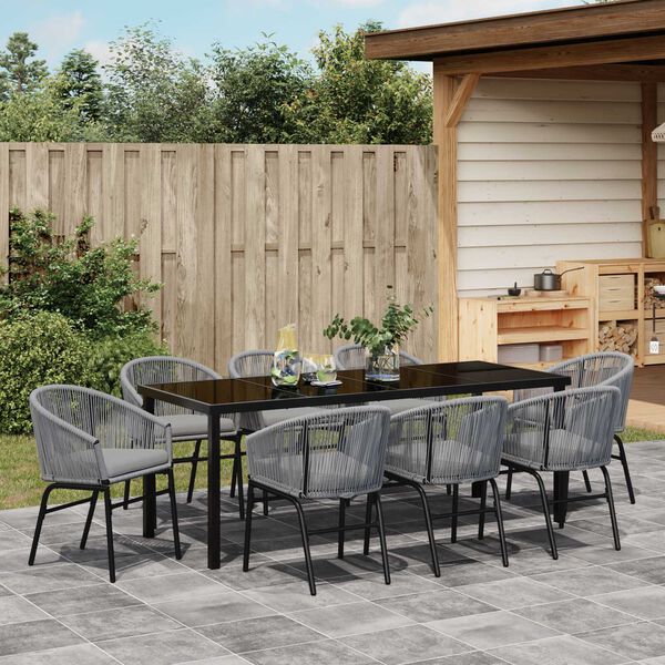 vidaXL Ensemble de salle &agrave; manger pour jardin 9 pcs Anthracite