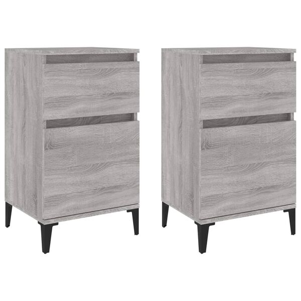 vidaXL Tables de chevet 2 pcs sonoma gris 40x35x70 cm