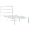 vidaXL Cadre de lit m&eacute;tal sans matelas avec t&ecirc;te de lit blanc 90x190cm