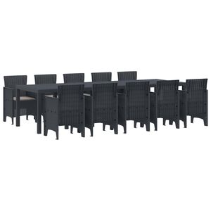 vidaXL Ensemble de salle &agrave; manger pour jardin 11 pcs Anthracite
