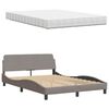 vidaXL Lit avec matelas Hanko taupe 140x200 cm tissu