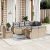 vidaXL Salon de jardin avec coussins 9 pcs beige r&eacute;sine tress&eacute;e