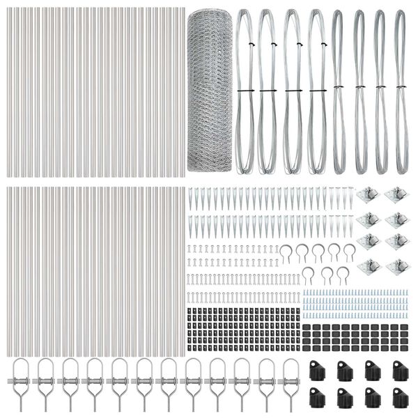 vidaXL Poteau de cl&ocirc;ture. Argent&eacute; 100 x 1 m (maille de 25 mm) Acier