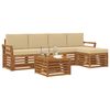 vidaXL Ensemble de canap&eacute;s d'ext&eacute;rieur 6 pcs Naturel et Beige