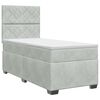 vidaXL Lit boxspring avec matelas Gris clair Simple Velours