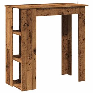 vidaXL Table de bar avec &eacute;tag&egrave;re vieux bois bois d'ing&eacute;nierie