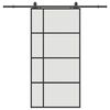 vidaXL Porte coulissante kit de quincaillerie noir 102,5x205 cm