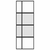 vidaXL Porte coulissante noir 76x205 cm verre trempé aluminium