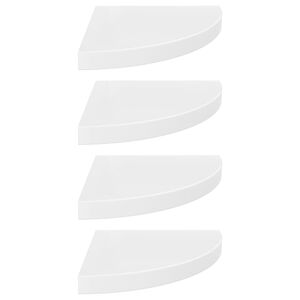 vidaXL &Eacute;tag&egrave;res d'angle flottantes 4pcs blanc brillant 35x35x3,8cm MDF