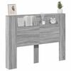 vidaXL Cabinet de T&ecirc;te de Lit avec LED Gris Sonoma Bois d'ing&eacute;nierie