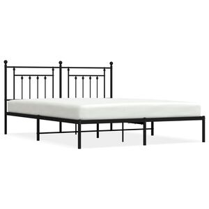 vidaXL Cadre de lit m&eacute;tal sans matelas et t&ecirc;te de lit noir 180x200 cm