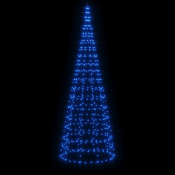 vidaXL Sapin de No&euml;l &agrave; LED sur m&acirc;t de drapeau 550 LED bleu 300 cm
