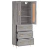 vidaXL Buffet haut Sonoma gris 69,5x34x180 cm Bois d'ing&eacute;nierie