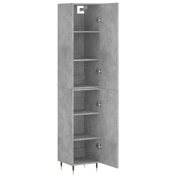 vidaXL Buffet haut Gris b&eacute;ton 34,5x34x180 cm Bois d'ing&eacute;nierie