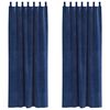 vidaXL Rideaux occultants 2 pcs Bleu fonc&eacute; 140 x 245 cm Velours
