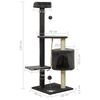 vidaXL Arbre &agrave; chat avec griffoirs en sisal Gris fonc&eacute; 120 cm
