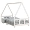 vidaXL Cadre de lit pour enfants blanc 90x190 cm bois de pin massif