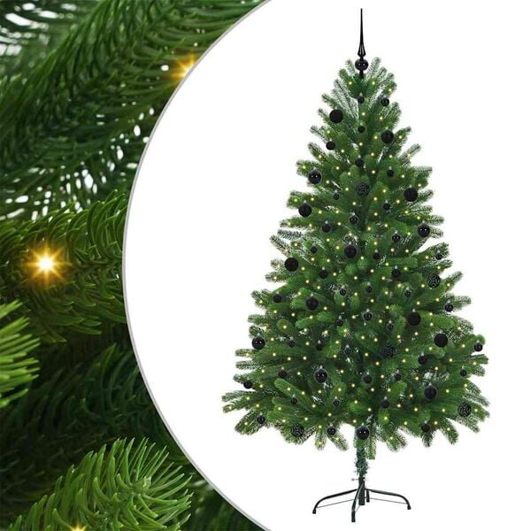 vidaXL Sapin de No&euml;l avec 300 LED avec support Vert 210 cm PE