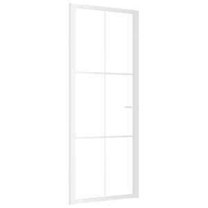 vidaXL Porte int&eacute;rieure 83x201,5 cm Blanc Verre ESG et aluminium